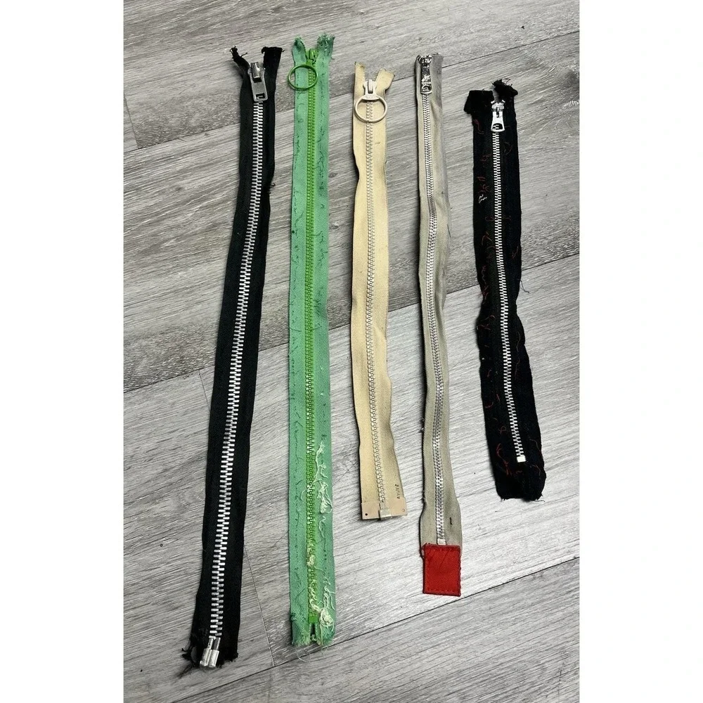 Vintage 1970s Closed Ending Lot of Five Talon Multi Colored Zippers Lot of 5